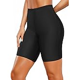 Holipick 5"/7" Swim Shorts Women High Waisted Bathing Suit Shorts Tummy Control Swimsuit Boyshorts Bottom with Liner