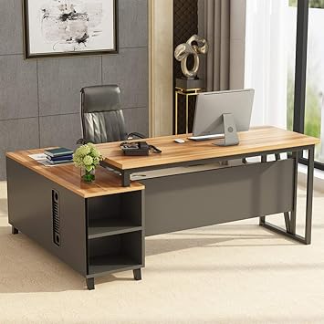 Amazon Com Tribesigns Large L Shaped Desk 55 Inches Executive
