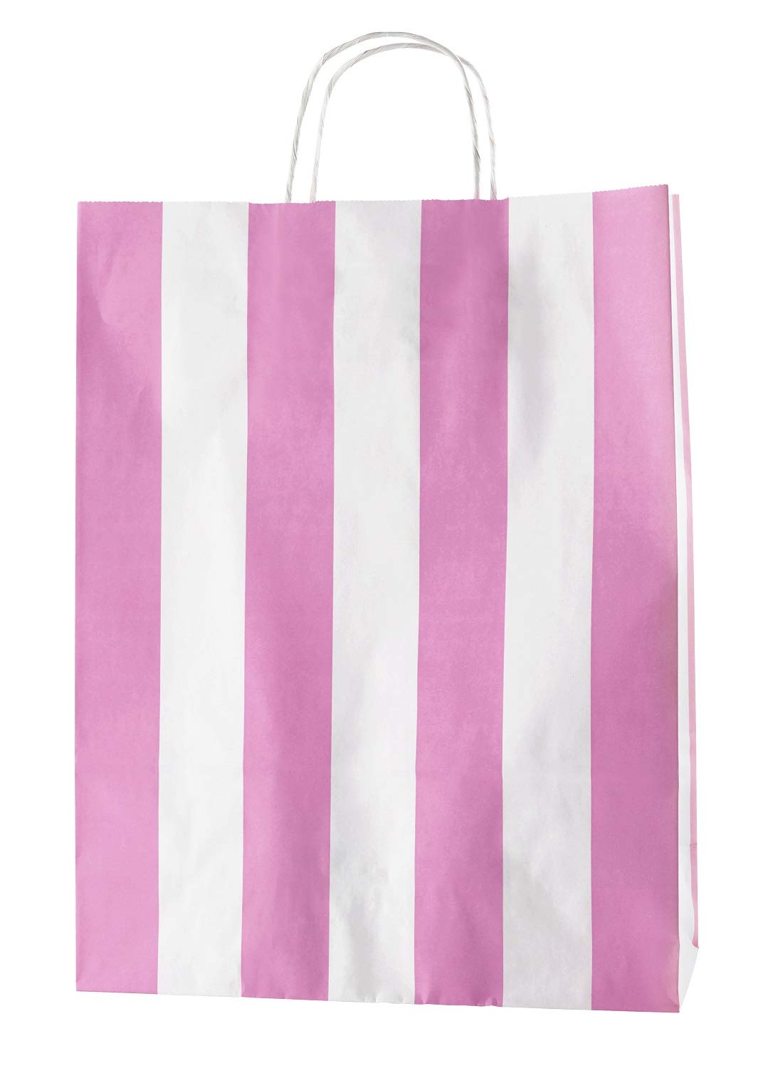 Thepaperbagstore 25 Light Pink & White Large Paper Bags with Handles - 32x12x41cm - Colourful Paper Gift for Adults and Kids - For Shopping, Party, Retail, Birthdays and Weddings — image 1