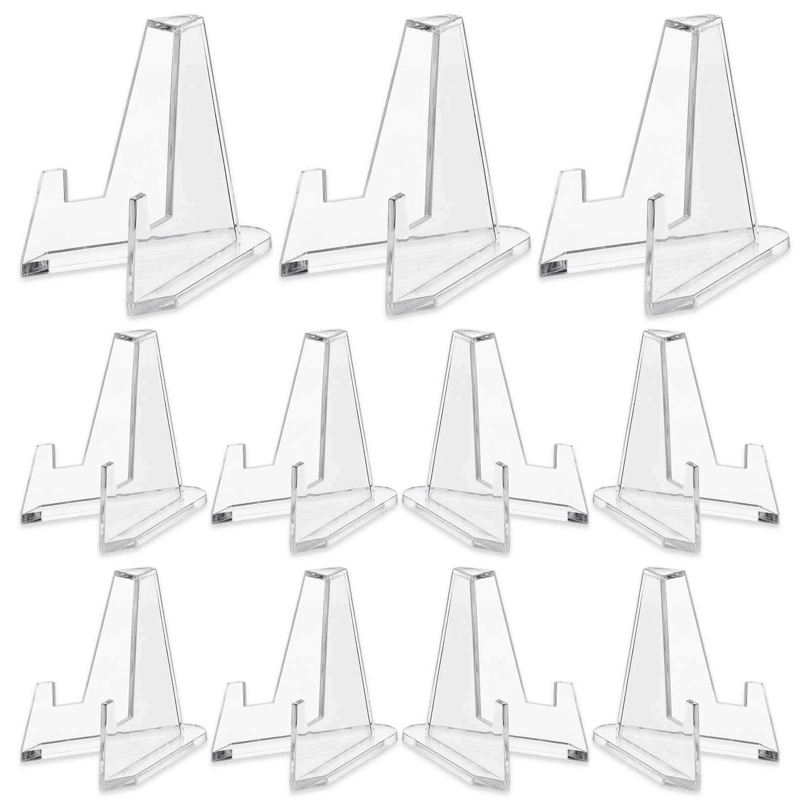 Hejo 24Pcs Mini Acrylic Trading Card Stand, Anti-Slip Clear Easel Stands, Card Stands for Display, Multifunctional Display Stands for Coins, Pocket Watches, Medals