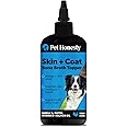 Dog Skin and Coat Supplement with Salmon Oil for Dogs - Allergy Itch Relief + Skin & Coat Health, Dog Food Topper Bone Broth with Salmon Oil, Collagen, Biotin + Vitamin E (12 oz)