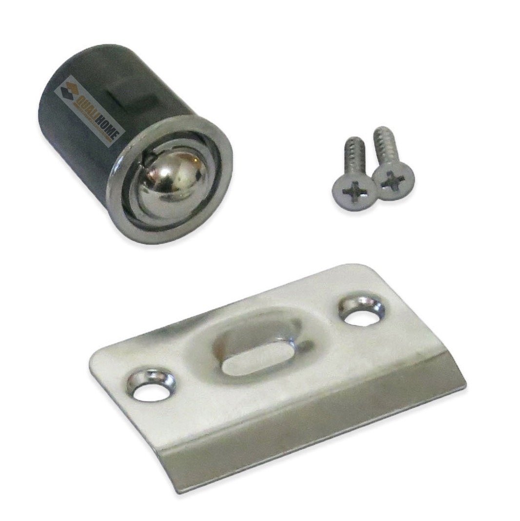 with Strike Plate Qualihome Drivein Closet Door Ball Catch 2 Pack