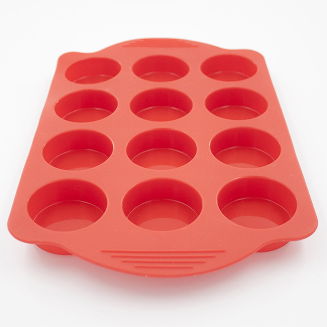 Nupico Silicone Muffin & Cupcake Baking Pan, Bakeware, Non Stick & Quick Release Coating Baking Cups, Cake Molds with 12 Cup