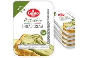 GUSTO ETNA Pistachio Cream Cups, 4-Pack, Sweet Pistachio Spread, Gluten-Free, Convenient Mini Cups, Authentic Italian Product, 20 g Each