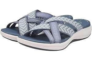 Cathalem Summer Sandals for Women 2024, Orthopedic Walking Plantar Fasciitis Slides Sandals for Women with Arch Support