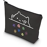 TSOTMO Cat Throwing Dice Bag of Holding Zipper Pouch Gamer Dice Game Makeup Bag Funny Gaming Gift for Women