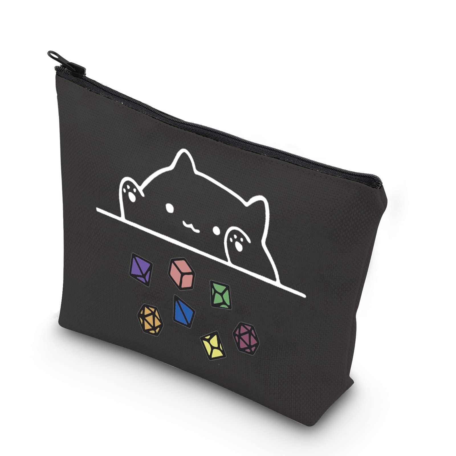 Cat Throwing Dice DND Dungeon Master Bag of Holding Zipper Pouch Gamer Dice Bag (Dragons Card-UK)