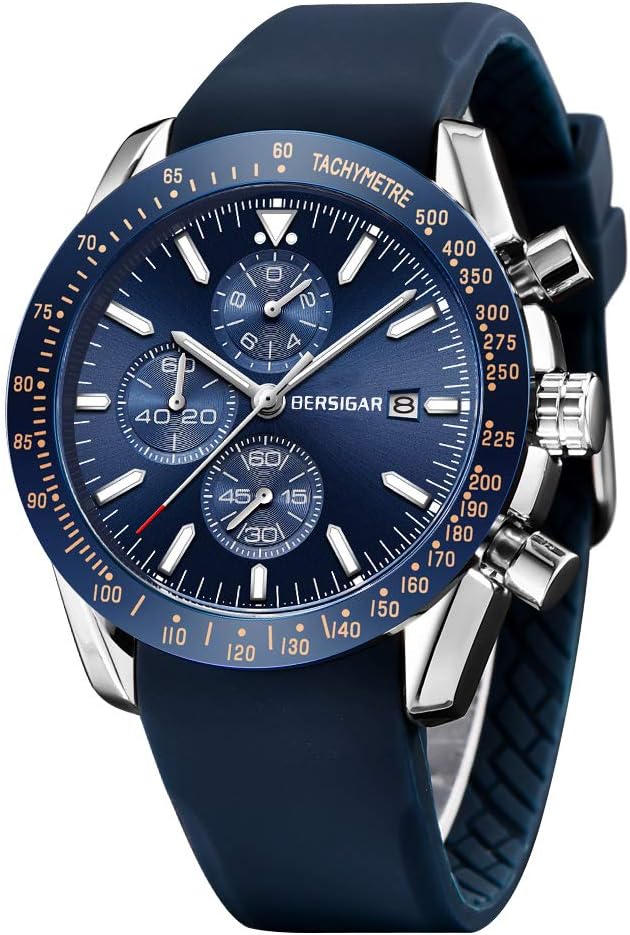 Men's Watch BENYAR Quartz Movement Watches for Men 3ATM Waterproof Men's wristwatches Multifunctional Chronograph with Calendar Luminous Analogue dial Date Display Business Casual