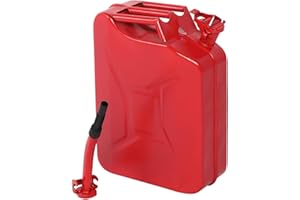 SOONEEDEAR 1 Pack of 2 PCS, 5 Gallon Metal Storage Jar, Versatile Liquid Container for Cars, Trucks, Durable 5 Gallon Metal Jar for Aut0motive Equipment, Spout & Handle Include, Red, 2PCS