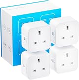 UPXNBOR Smart Plug 2.4GHz Wi-Fi Outlet with Energy Monitoring 4 Pack