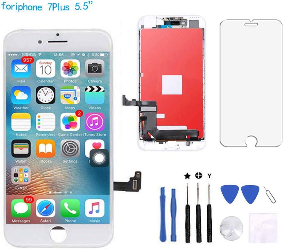 CISCO Microelectronic Screen Replacement LCD Display for 3D Touch New iPhone 7Plus LCD Touch Screen Digitizer Replacement Full Assembly with Repair Tools and Screen Protector (iphone 7Plus 5.5" white)
