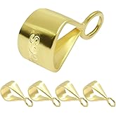 Zorfeter 5 PCS Slider Pendant Clasp, 925 Sterling Silver Bails Jewelry Making Bail Connector, Open Loop Clasp for Necklace Jewelry Making/Makers(Gold)