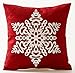 Andreannie Pack of 4 Blessed Home Family Believe Red Merry Cotton Linen Throw Pillow Case Lumbar Cushion Cover Decorative for Sofa Living Room Rectangle 12X20 Inches