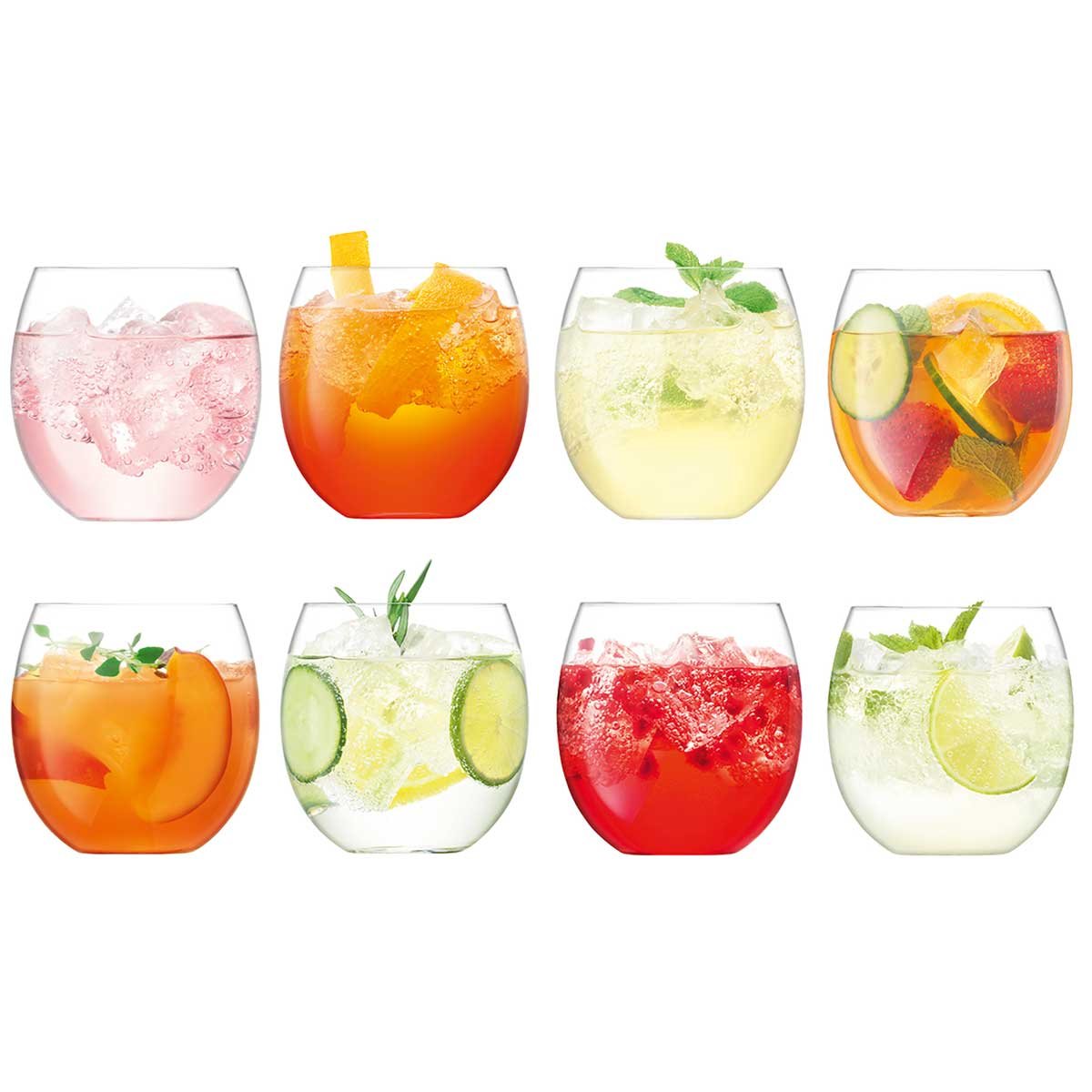 LSA International Balloon Tumbler 450ml Clear | Set of 8 | Dishwasher Safe | BL01