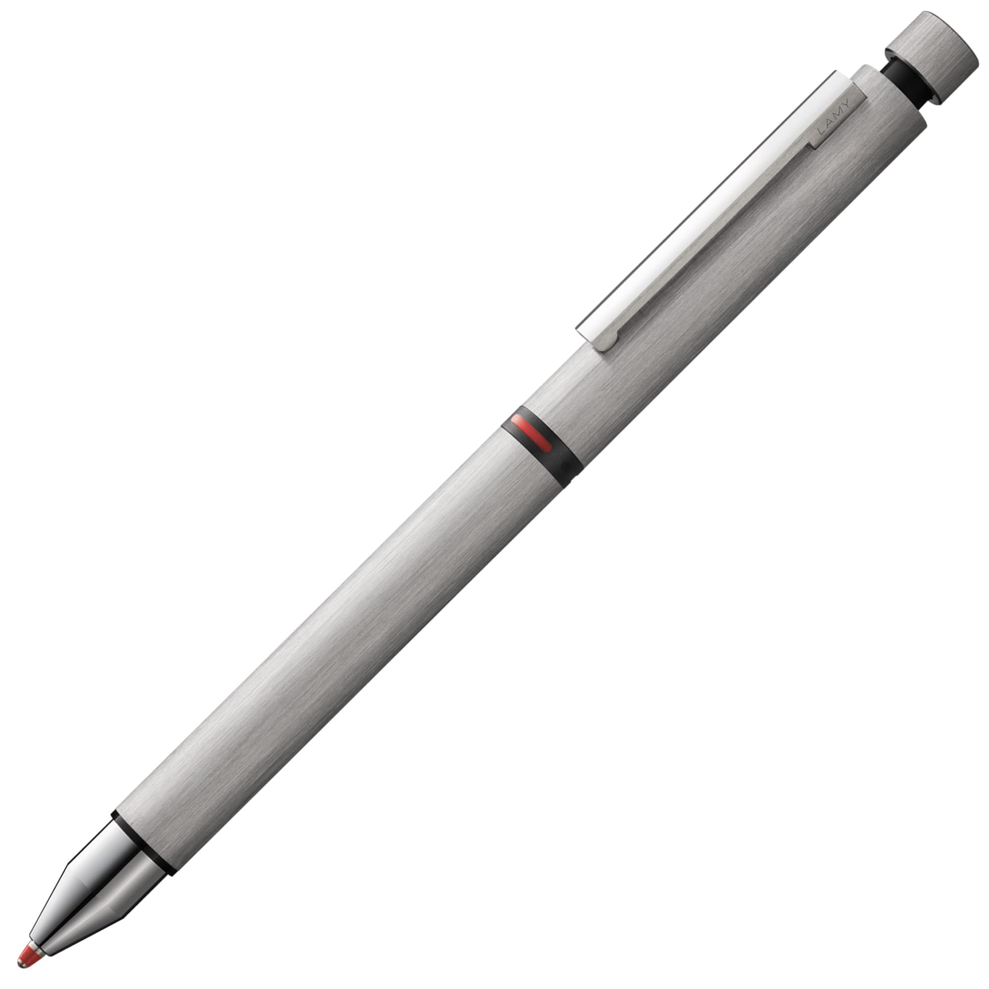 Lamy cp1 brushed tri pen Multifunctional pen – minimalist stainless steel mechanical pencil & ballpoint pen in one – includes M 21 ballpoint refill in black and red & M 41 fine-line refill (0.5 mm)