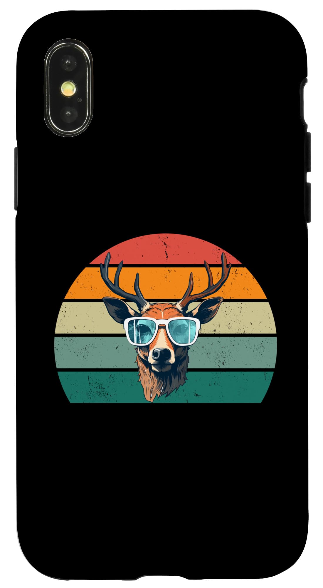 iPhone X/XS Cool Deer In Sunglasses - Retro Funny Deer Lover Case