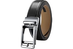 Men's Leather Ratchet Belt Automatic Adjustable Buckle Casual Jeans Business Strap Autumn Winter Style