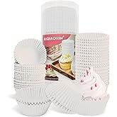 500pcs Standard white cupcake liners for baking,food grade cupcake wrappers,non-stick, greaseproof parchment muffin liners,by Bake Choice (500PCS White)