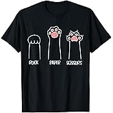 Introvert Cat Animal Rescue Pet Lover Apparel Rock Paper Scissors Hand Game Cute Paw Funny Cat T-Shirt