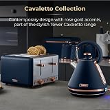 Tower Cavaletto Pyramid Kettle 1.7L 3000W Midnight Blue Rose Gold view 3