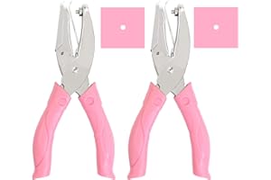 Jeemitery 2 Pack 1/16 Inch Small Mini Tiny Shaped Circle Metal Single Handheld Hole Paper Punch Punchers with Soft-Handled fo