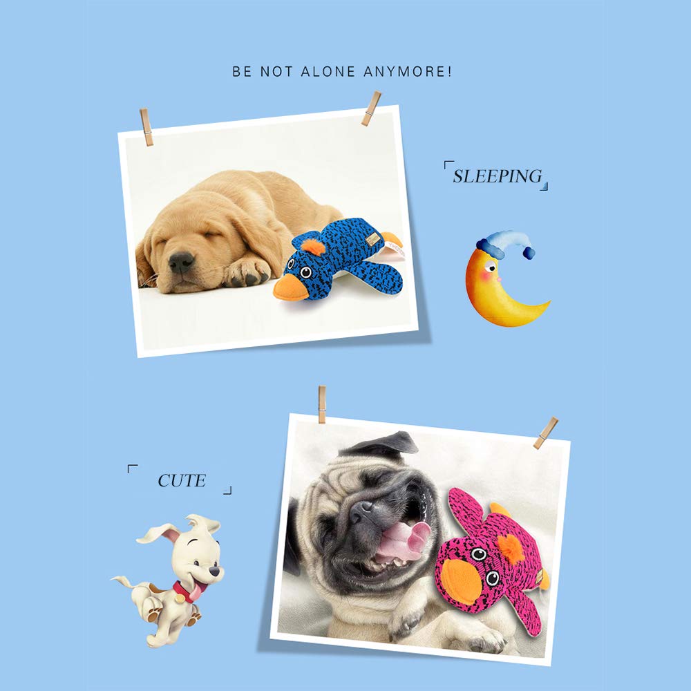 AXEN Cute Flyknit Durable Squeaky Duck Shaped Dog Toy for Aggressive Chewers, Pink Duck