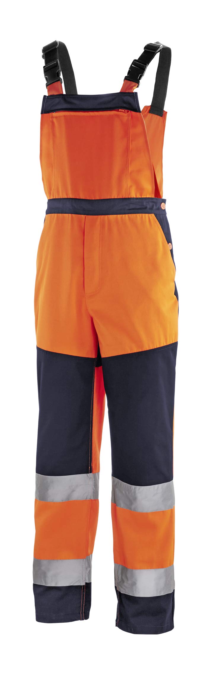 teXXor 4335-25 "Buffalo" High Visibility-Dungarees, Orange/Navy Blue, 25
