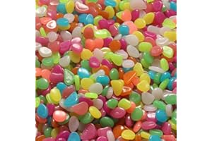 100pcs Luminous Cobblestones, Pebbles for vases Colored Stones Glow in The Dark Stones Polished Gravel Outdoor Decorative Sto