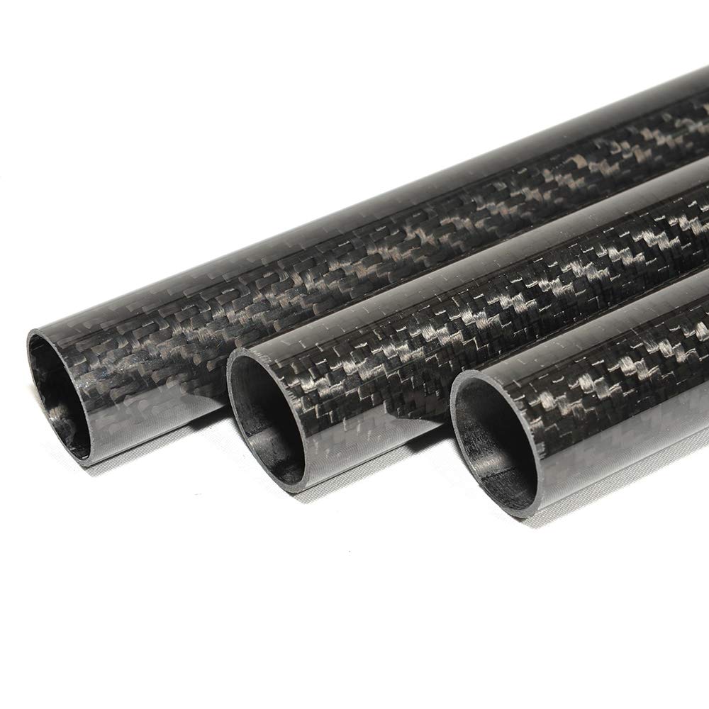 Abester Carbon Fiber Tube OD 17mm x ID 13mm x 500mm 3K Glossy Finish Roll Wrapped Tubing for