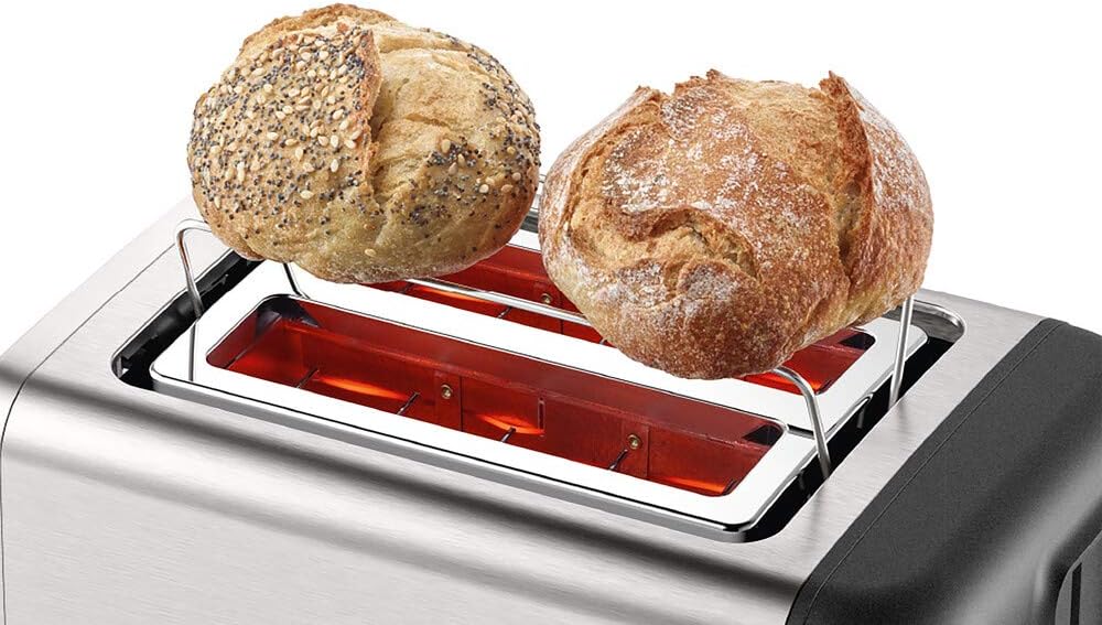 Bosch DesignLine TAT3P420GB 2 Slot Stainless Steel Toaster with variable controls - Silver & Black - Image 5