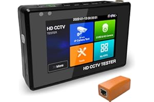 Rsrteng CCTV Camera Tester Support 12MP IP Camera 8MP TVI/CVI/AHD Camera CVBS Camera 4-inch IPS Touch Screen Monitor CCTV Tester Support POE PTZ 4K RS485 TF Card Slot