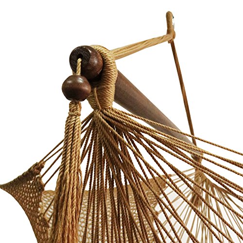 Best Sunshine Large Caribbean Hammock Hanging Chair with Footrest, Large Hammock Net Chair, Polyester (Rice white)