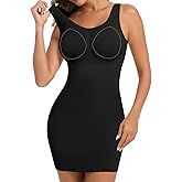 JOYSHAPER Shapewear Slips Dress Built in Bra for Women Full Slip Tummy Control Shapewear Dress Long Body Slip Under Dresses