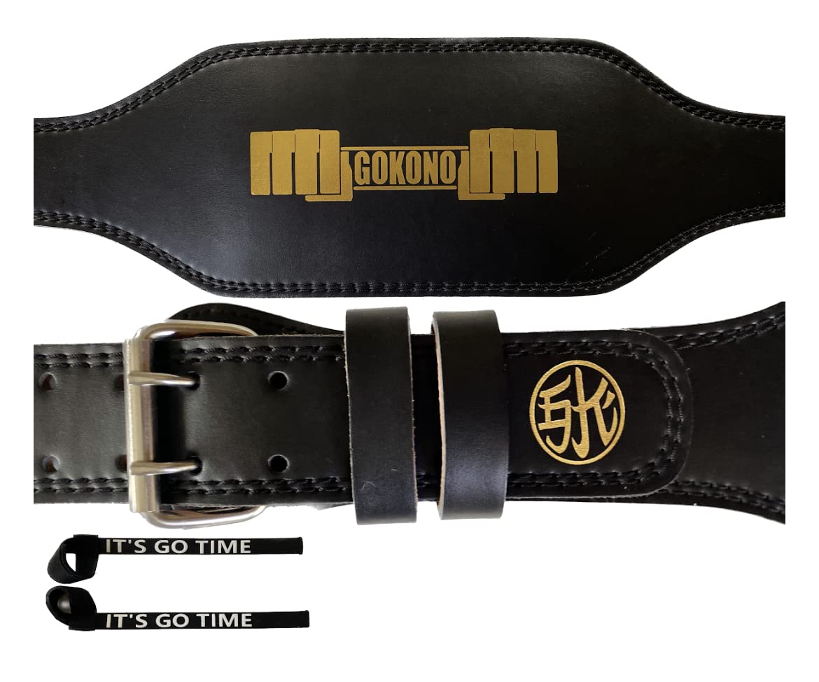 Photo 1 of *BELT ONLY* Weightlifting belt with 1 pair lifting straps (Medium, Black/Gold)