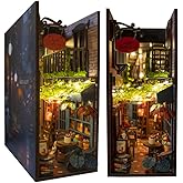 MiniAlley Book Nook DIY Kit - Dreamy - Miniature House Dollhouse Kit for Adult and Teens, Desgined in USA, Booknook Bookshelf Decor Alley Model Build with LED Light, Gifts for Family and Friends