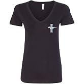 Ford Mustang The Legend Lives Women's V-Neck T-Shirt Classic Muscle Cars Tee