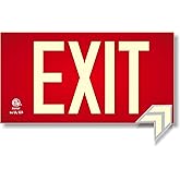 Photoluminescent Exit Sign Red - Aluminum - UL 924 Code Approved/IBC/NFPA 101 | NightBright USA Part Number ULR-050