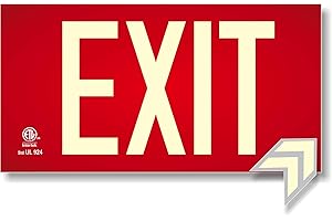 Photoluminescent Exit Sign Red - Aluminum - UL 924 Code Approved/IBC/NFPA 101 | NightBright USA Part Number ULR-050