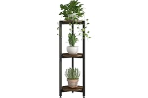 YIZAIJIA Plant Stand Indoor Corner Tall 3 Tier Metal Modern Flower Storage Plant Shelf Holder for Living Room Balcony Garden,Black (3 Tier-Black Round)