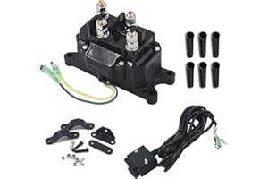 RAYESYTH 62135 63070 12V Winch Solenoid Relay Contactor, Warn Winch Rocker Thumb Switch Kit with 6 Protecting Caps for ATV UTV Replace Part 2875714