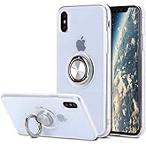 SORAKA Clear Case for iPhone 11 Pro Max with Ring Holder Slim Fit Soft TPU iPhone 11 Pro Max Transparent Case with Metal Plate for Magnetic Car Phone Holder