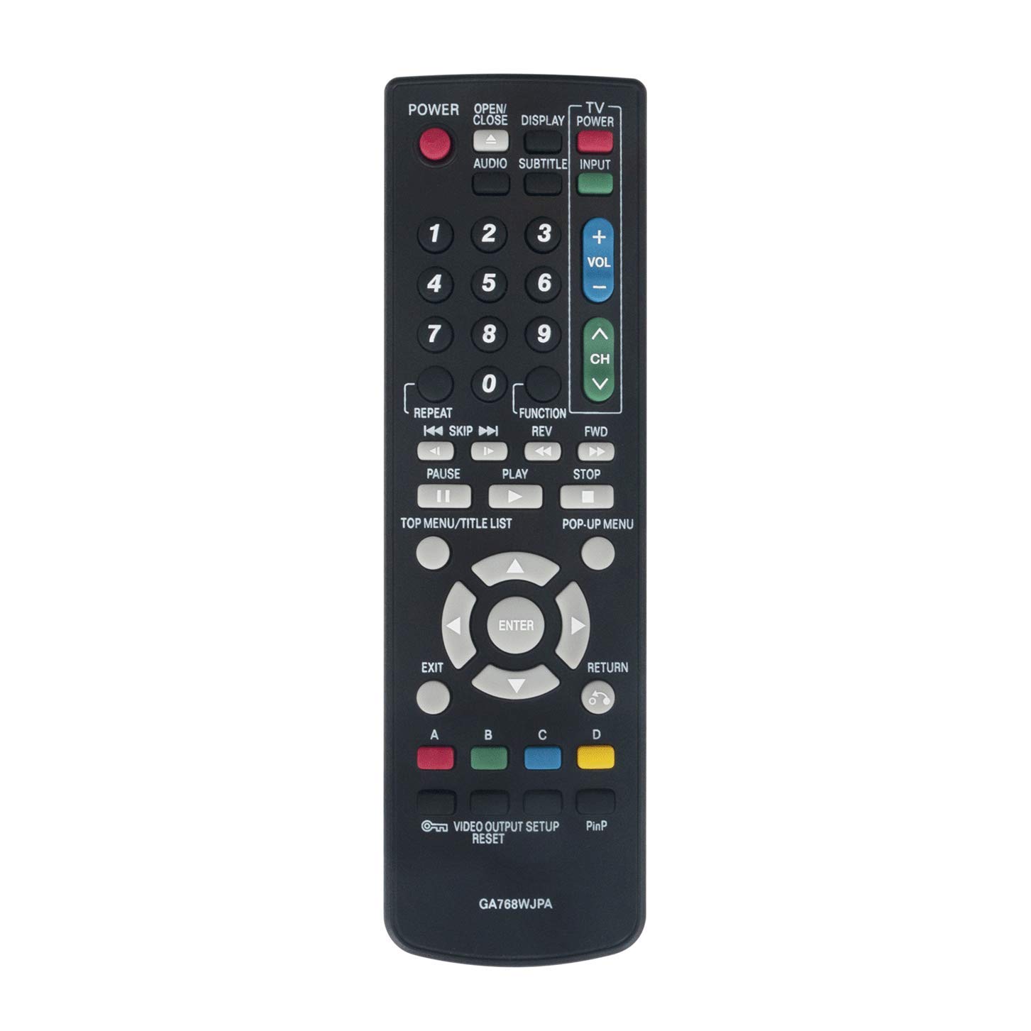VINABTY GA768WJPA Remote Control fit for Sharp Blu-ray Disc DVD BD Player BD-HP25 BD-HP24U BD-HP25D BD-HP25U BD-HP25X BD-HP90D BD-HP210 BD-HP210U BD-HP22U