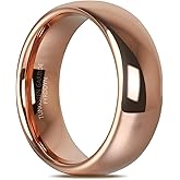 Fyrddyn 6mm 8mm 10mm Rose Gold Tungsten Rings Wedding Band Matte Comfort Fit for Men Women Size 4-15.5