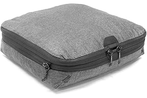 Peak Design Packing Cube, Charcoal, Weatherproof Luggage Cube with Dual Compartment Organization, Expansion and Compression, Zipper Opening, Travel Organizer for Men and Women, Size M
