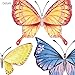 DECOWALL DS8-1602 Watercolour Butterflies Kids Wall Stickers Wall Decals Peel and Stick Removable Wall Stickers for Kids Nursery Bedroom Living Room d?cor