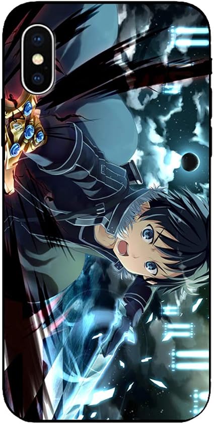 Amazon ソードアートオンライン アリシゼーション ケース Iphone用 Iphone 11 プロ ブラック テンパド グラス ハード シェル アニメ保護カバー キリト E Iphone X スクリーンプロテクター 通販