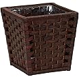 Household Essentials ML-7031 Paper Rope Wicker Waste Basket | For Bedrooms & Bathrooms | Dark Brown Stain Under 5 Gallons