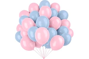 YMSZ Pink and Blue Latex Balloons, 67 12 Inch Pink Blue Gender Reveal Balloons for Boy or Girl Gender Reveal Decorations Birthday Party Baby Shower Anniversary