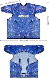 Vicloon Baby Bibs with Sleeves Coverall Waterproof Feeding Bib Ocean view 2