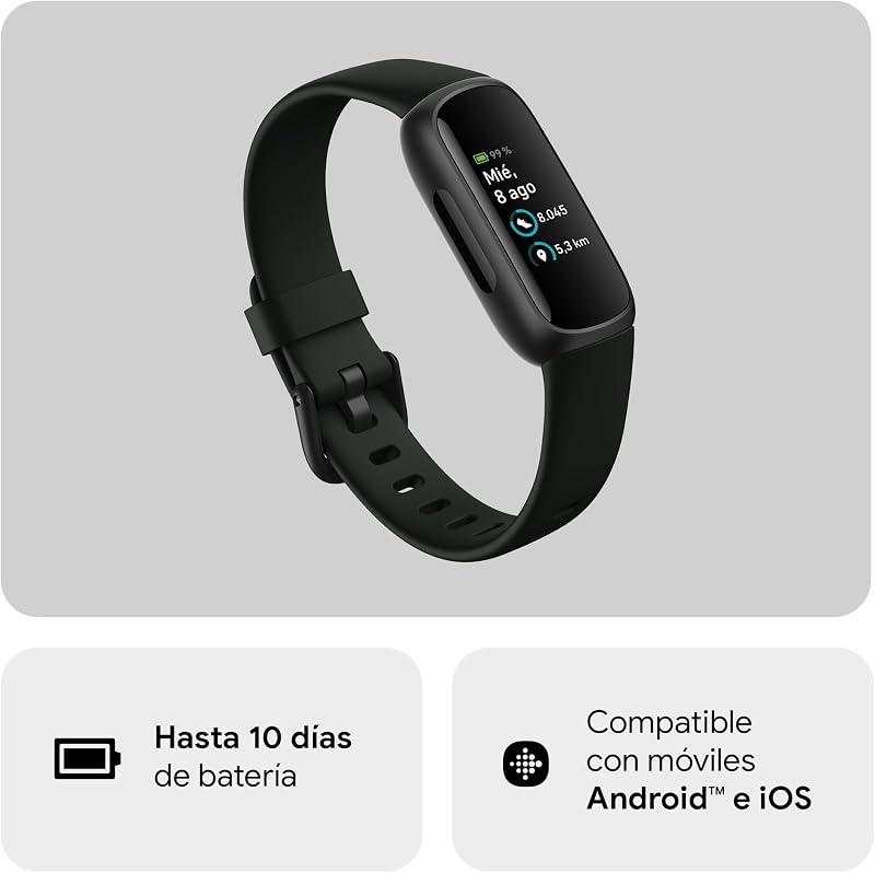 Fitbit inspire 3, a pulseira de saúde e atividade física com bateria de até 10 dias e compatível com android e ios, preta